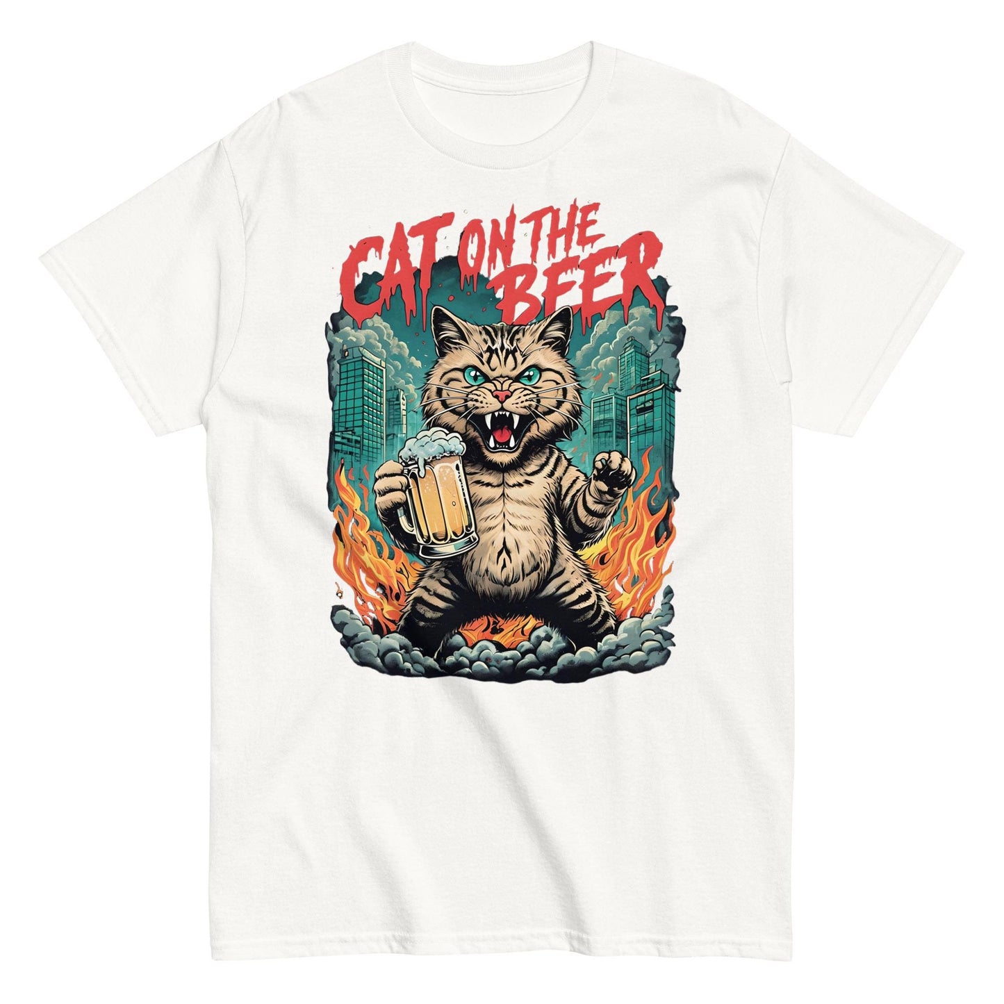 Cat On The Beer classic T-shirt