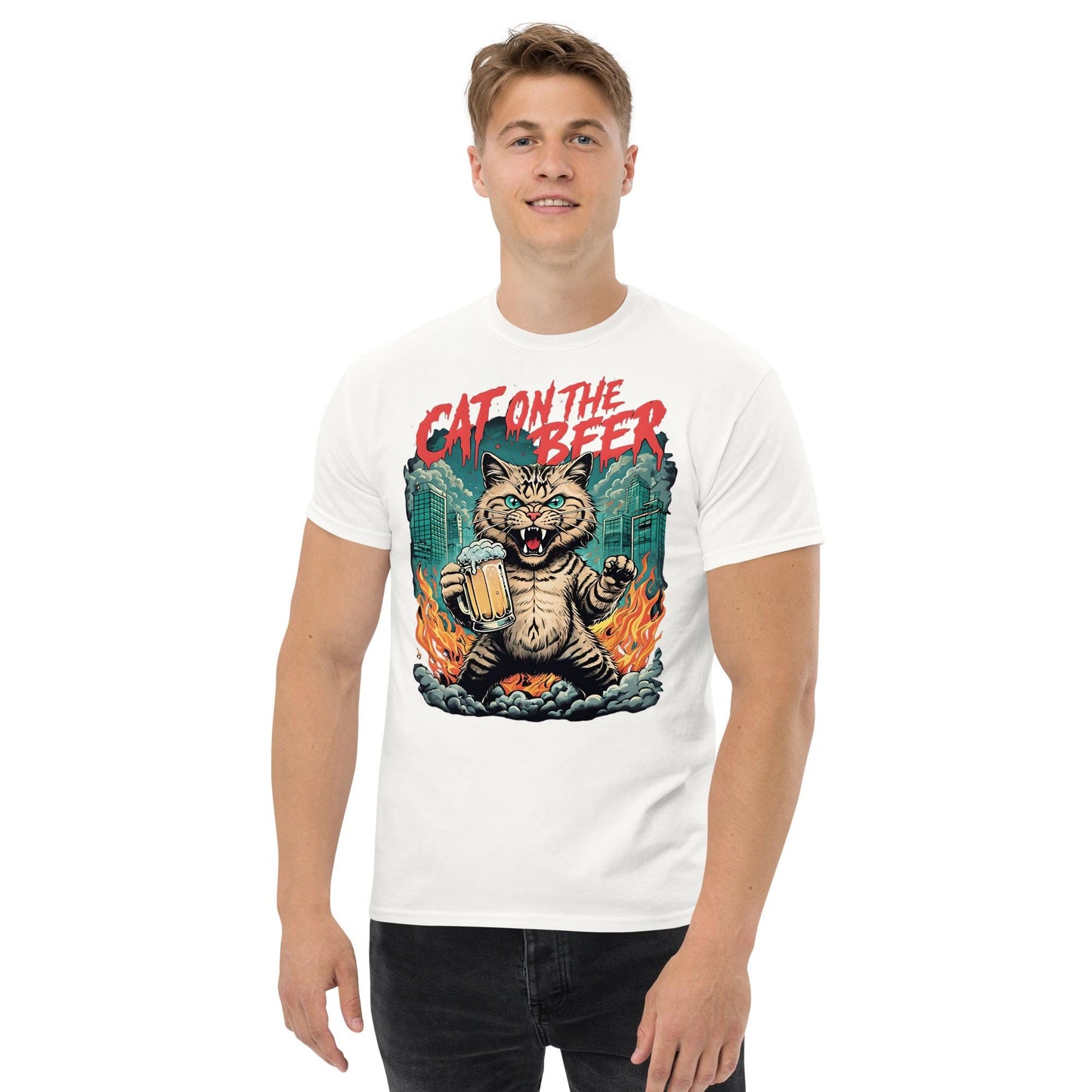 Cat On The Beer classic T-shirt